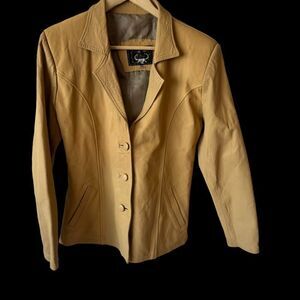 Cuero Legitimo Vintage Butterscotch Leather Jacket Sz XXL‎